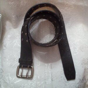 VTG HD VINTAGE HARLEY DAVIDSON 49" x 1.75" LEATHER DOUBLE PRONG W/82 HD STUDS